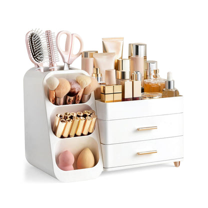 Makeup Organizer with Brush Holder for Vanity