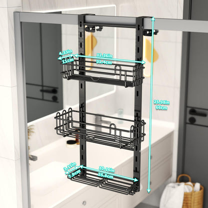 4 Tier Over Door Shower Caddy with Hooks