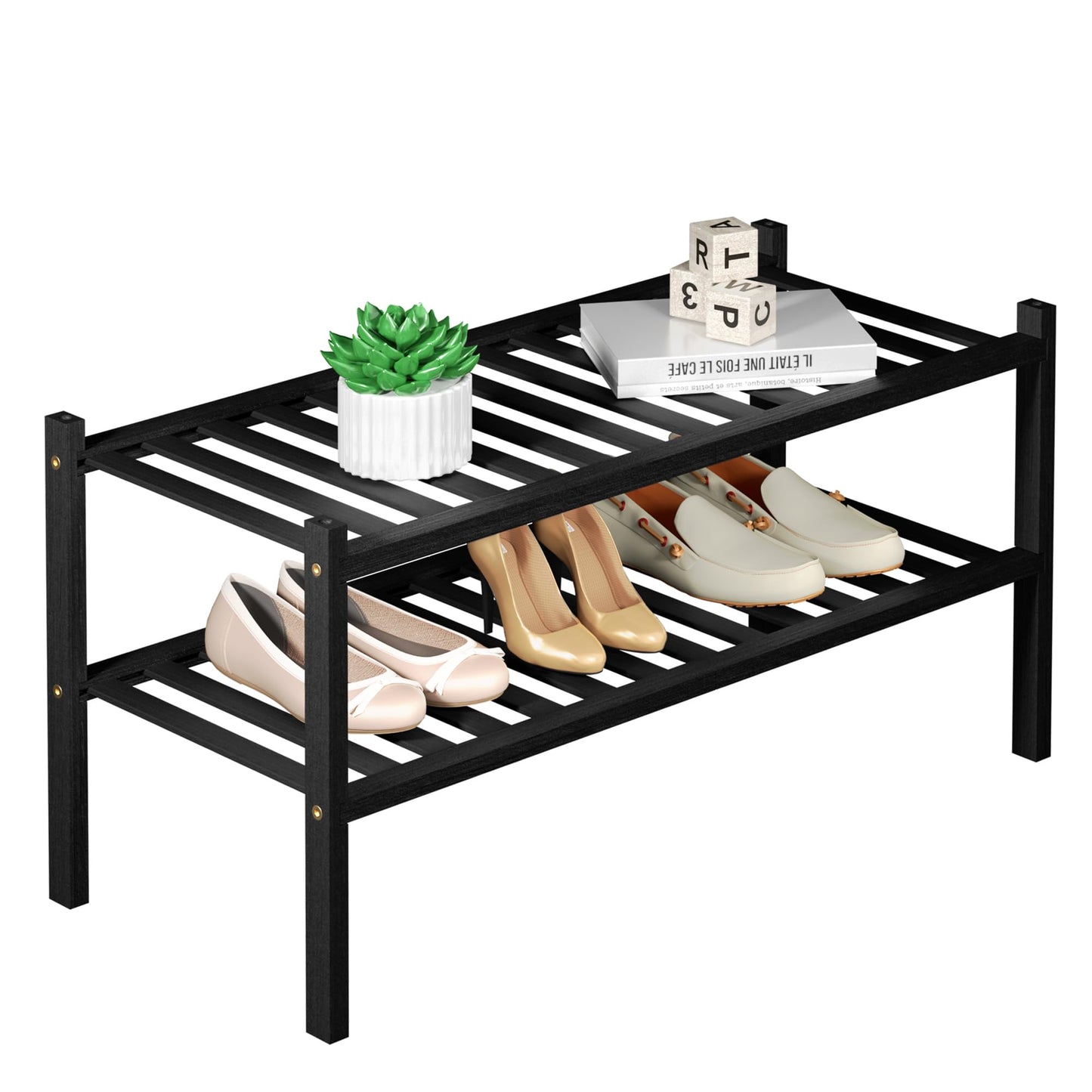 Bamboo Shoe Rack Organizer for Entryway
