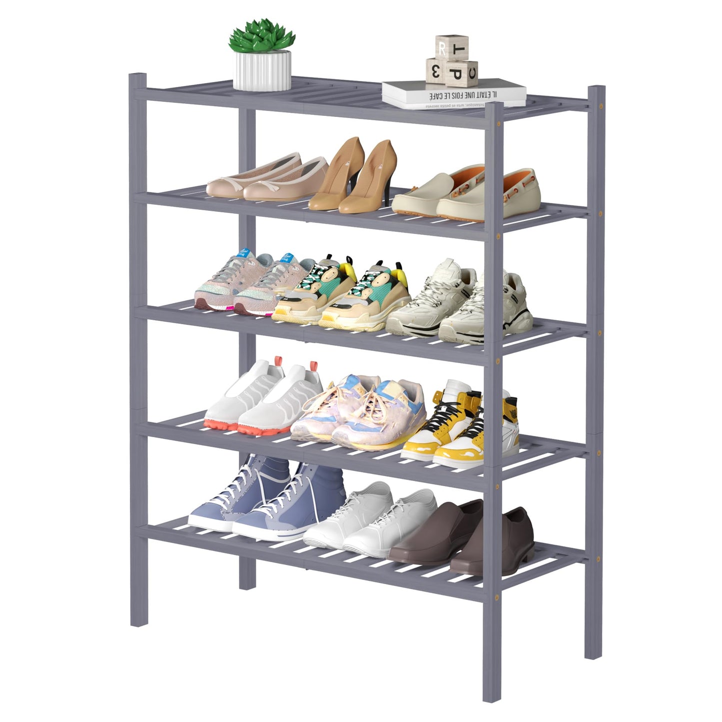 Bamboo Shoe Rack Organizer for Entryway