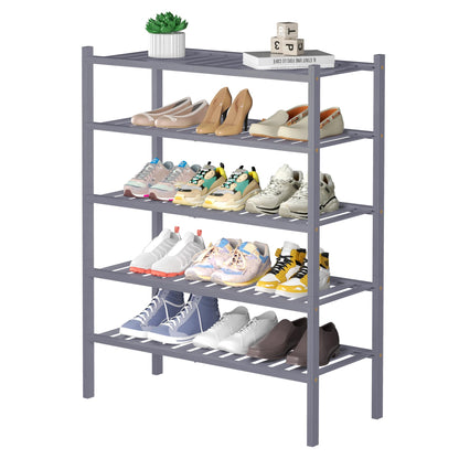 Bamboo Shoe Rack Organizer for Entryway