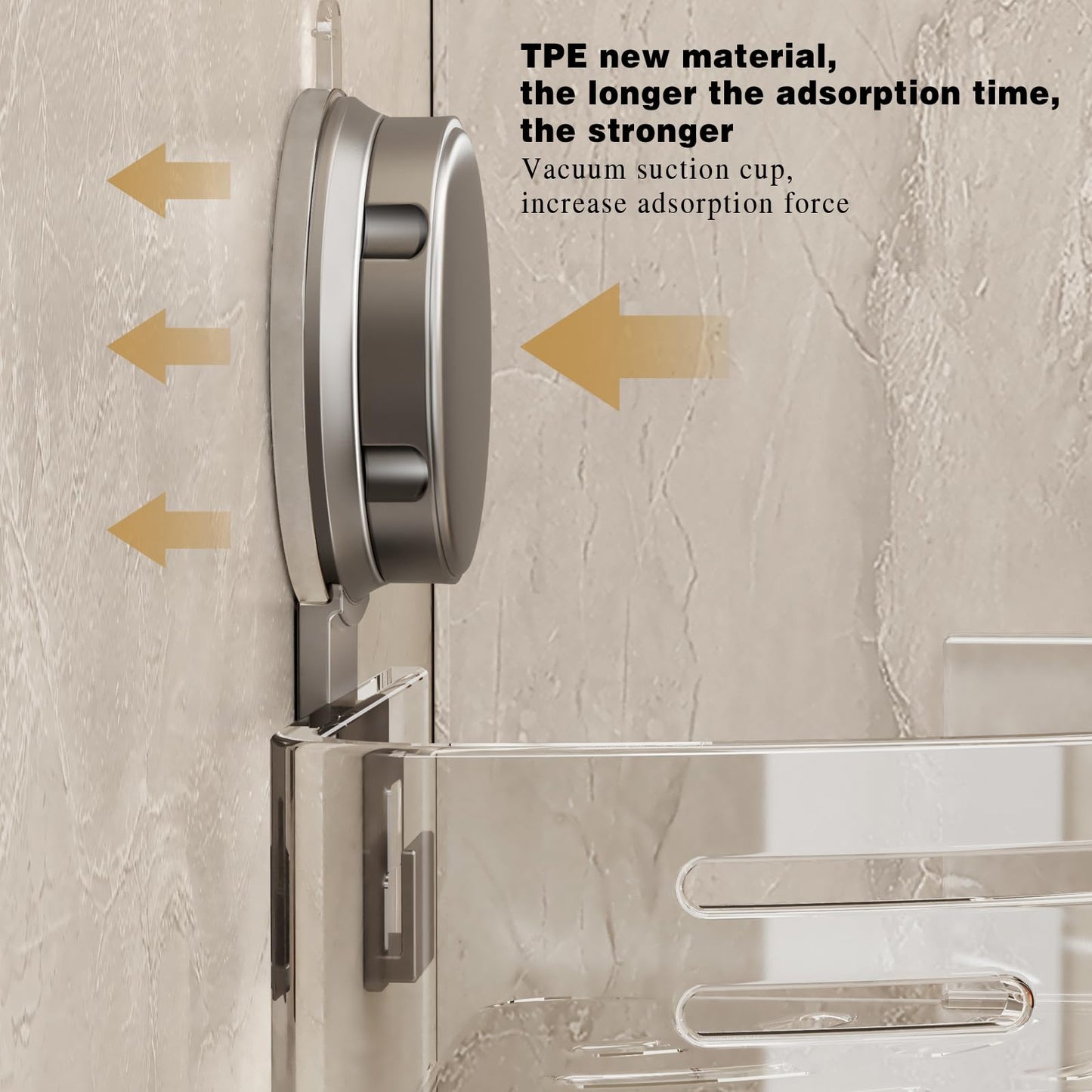 Corner Shower Caddy with Suction Cups and Hooks