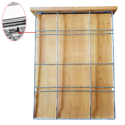 Wooden Pull Out Cabinet Shelf Organizer