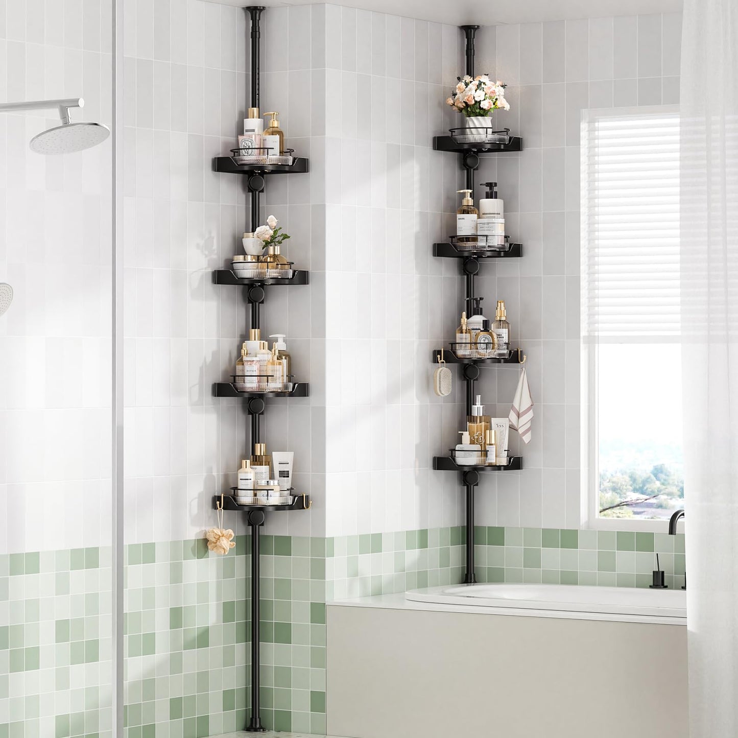 Tension Pole Shower Caddy with Shelves