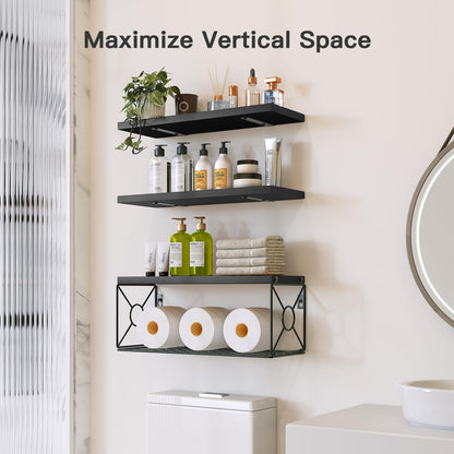 Amada Bathroom Shelves Over Toilet with Storage Basket