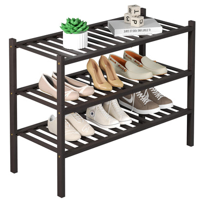 Bamboo Shoe Rack Organizer for Entryway