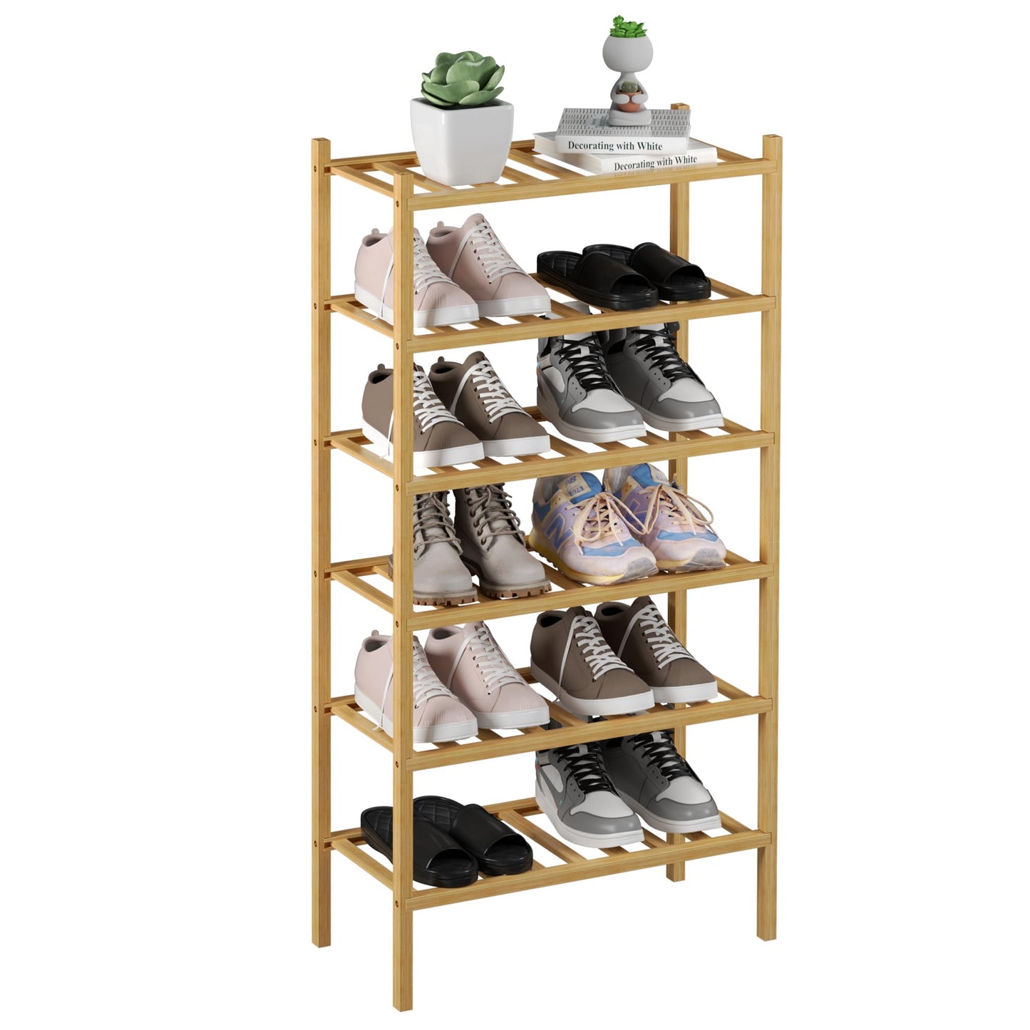 Bamboo Shoe Rack Organizer for Entryway