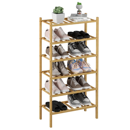 Bamboo Shoe Rack Organizer for Entryway
