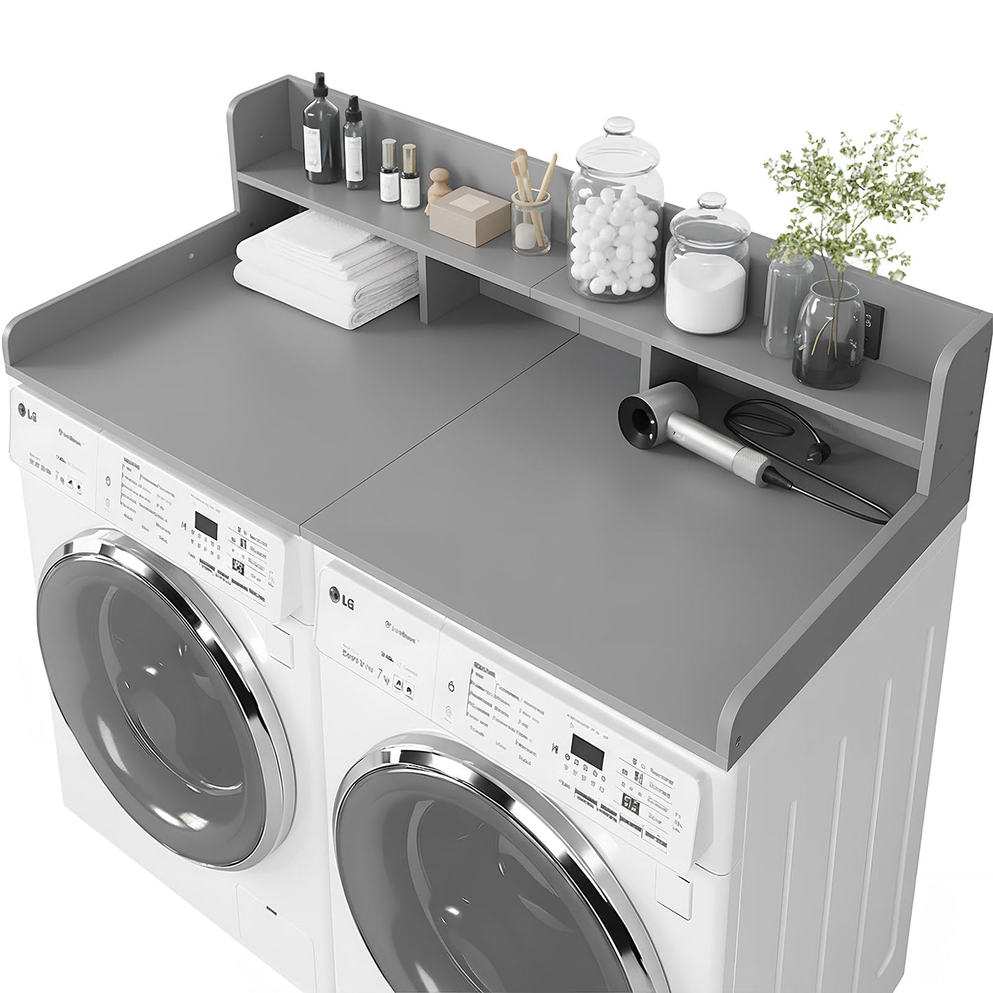 Washer Dryer Countertop with Storage Shelf