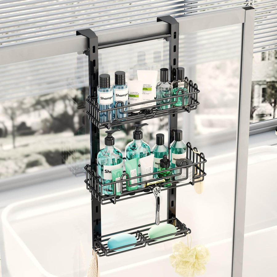 4 Tier Over Door Shower Caddy with Hooks