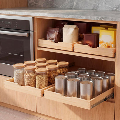 Wooden Pull Out Cabinet Organizer Tray