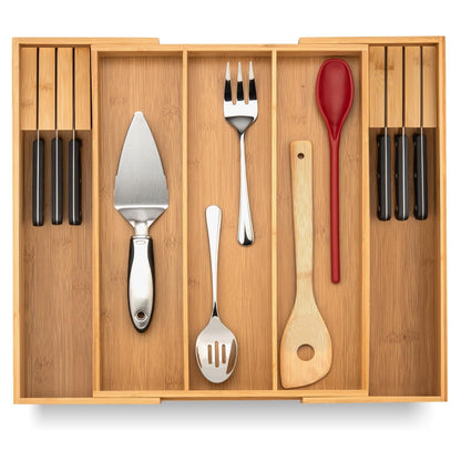 Purawood Bamboo Drawer Organizer