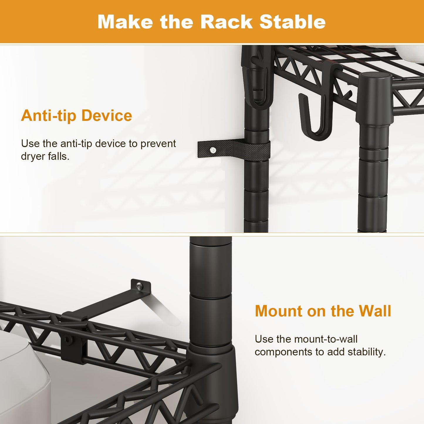 Washer Dryer Stacking Rack Organizer