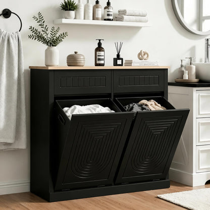 Double Tilt Out Laundry Hamper Cabinet