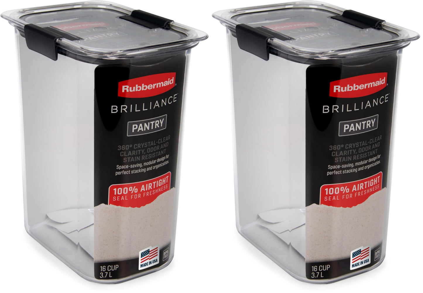 Rubbermaid Brilliance Pantry Plastic Food Storage Containers