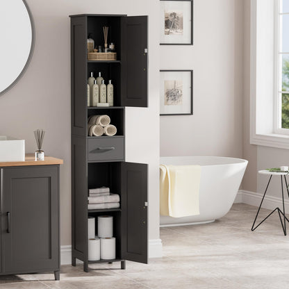 Tall Bathroom Storage Cabinet with Barn Doors