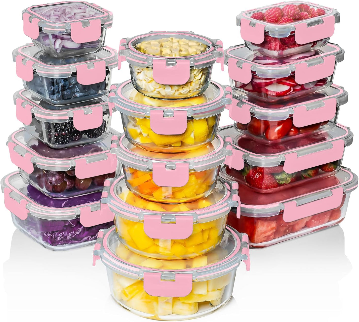 Glass Food Storage Containers Set with Lids