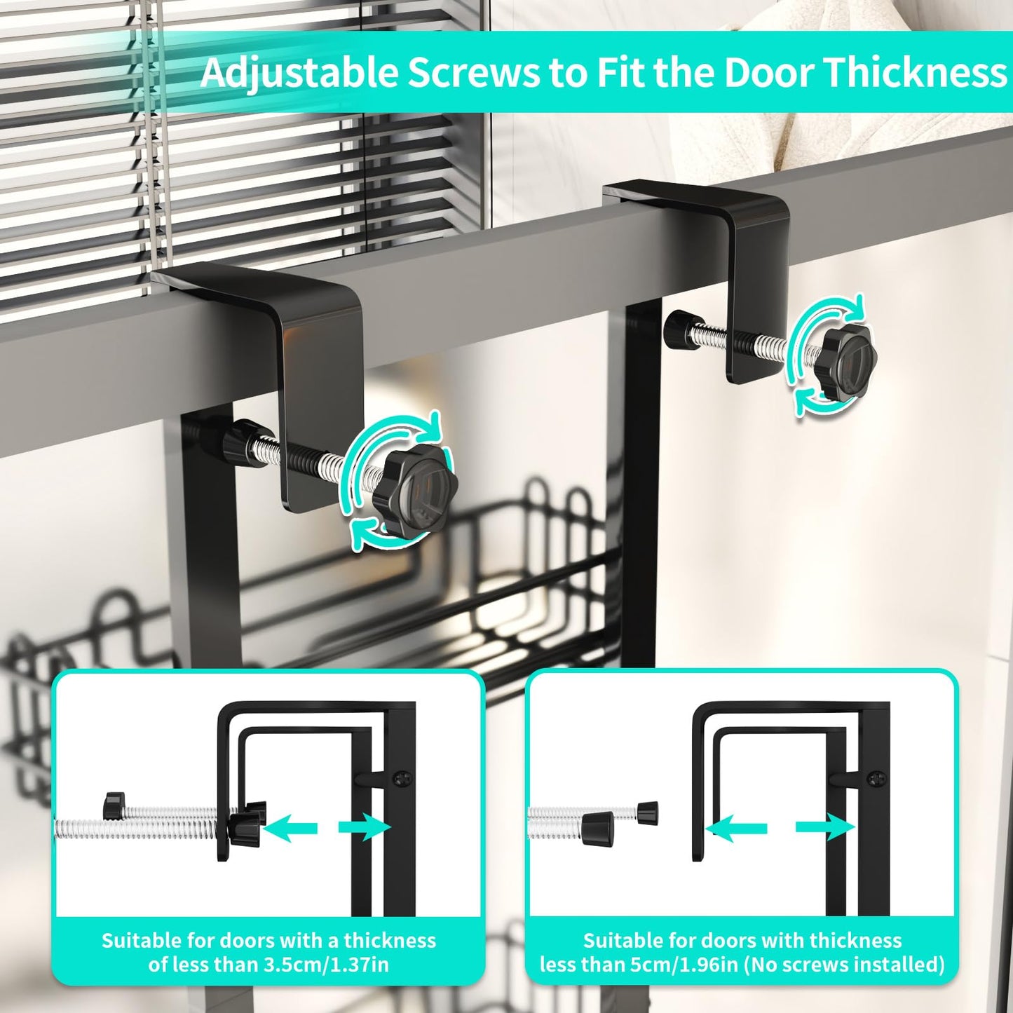 4 Tier Over Door Shower Caddy with Hooks
