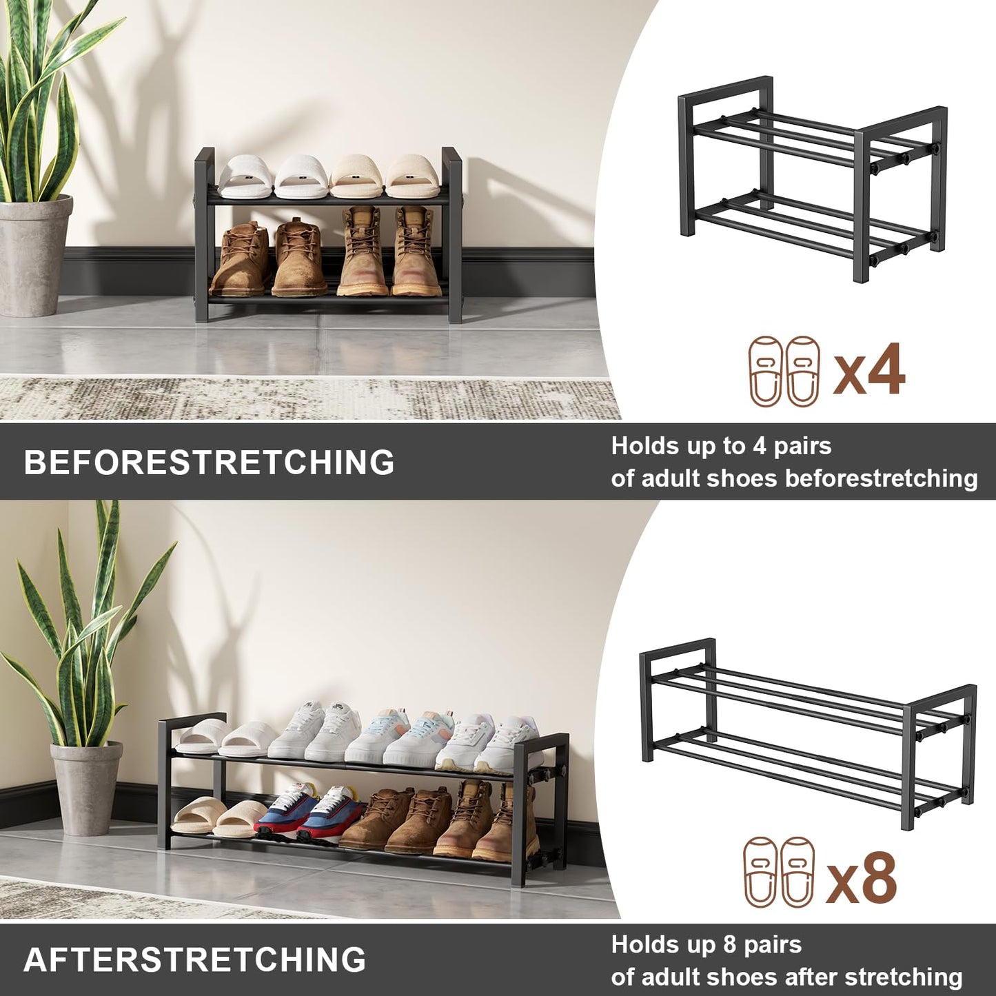 Shoe Rack Organizer for Entryway Storage