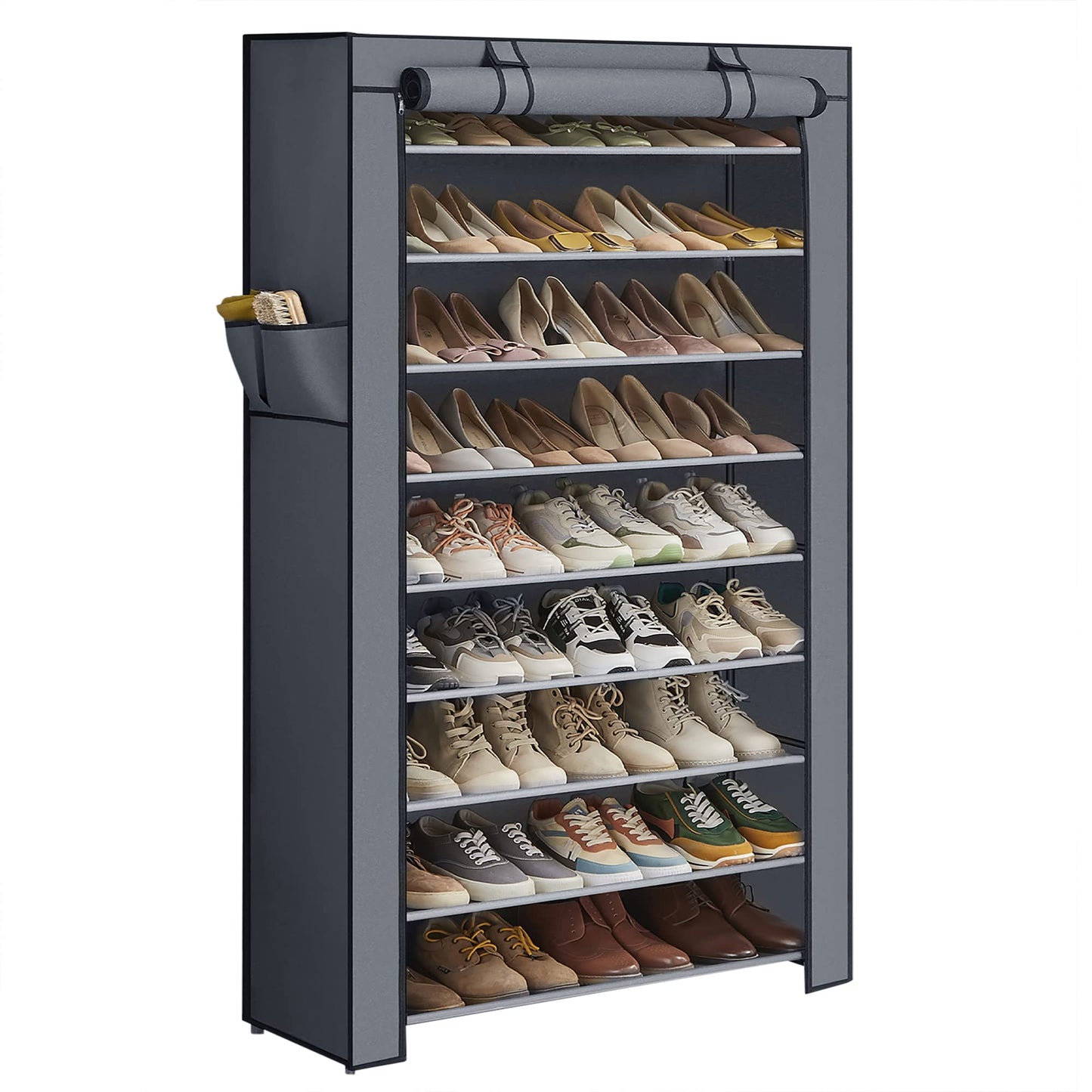 10-Tier Shoe Rack Organizer with Cover
