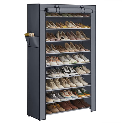10-Tier Shoe Rack Organizer with Cover