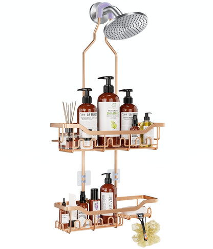 Extended Shower Organizer Shelf with Hooks