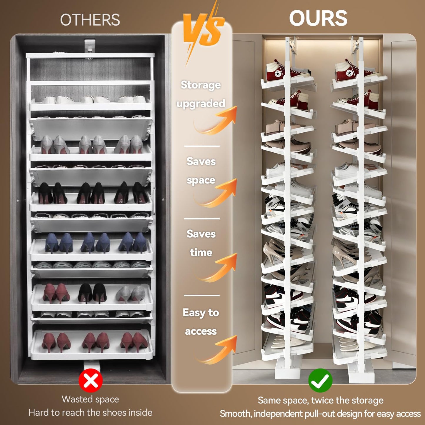 Adjustable Pull Out Shoe Rack Organizer