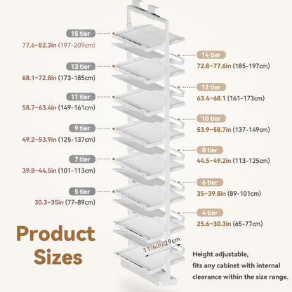 Adjustable Pull Out Shoe Rack Organizer