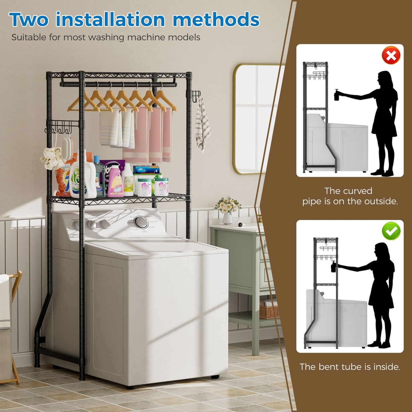 Golpart Over the Washer and Dryer Storage Shelf