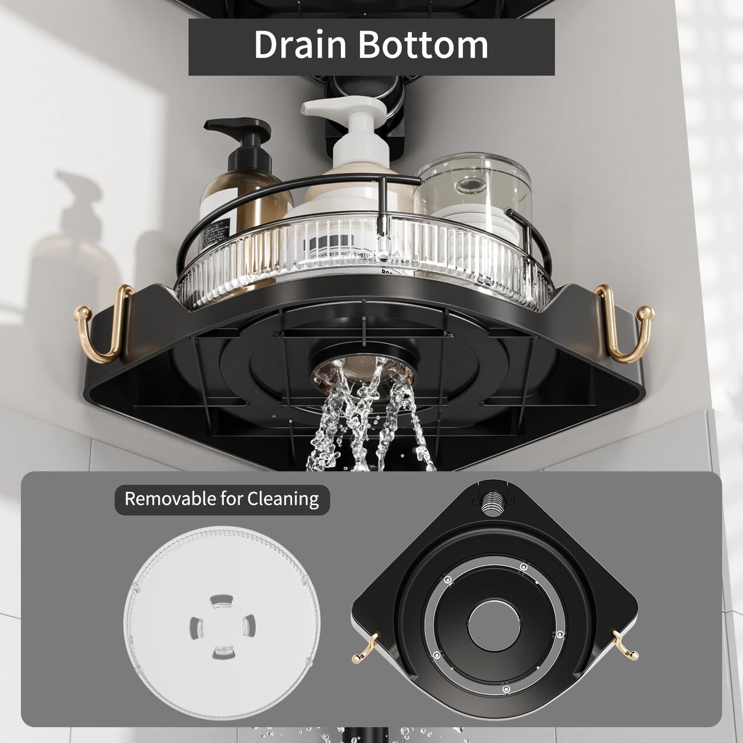 Tension Pole Shower Caddy with Shelves