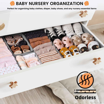 Clothing Drawer Organizer Bins with Dividers