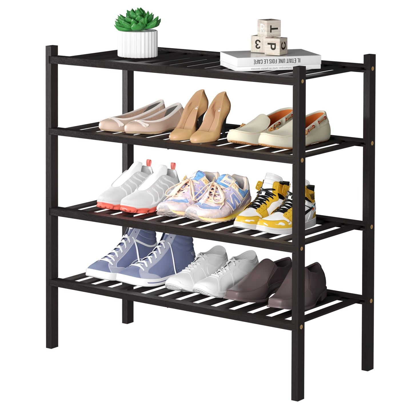 Bamboo Shoe Rack Organizer for Entryway