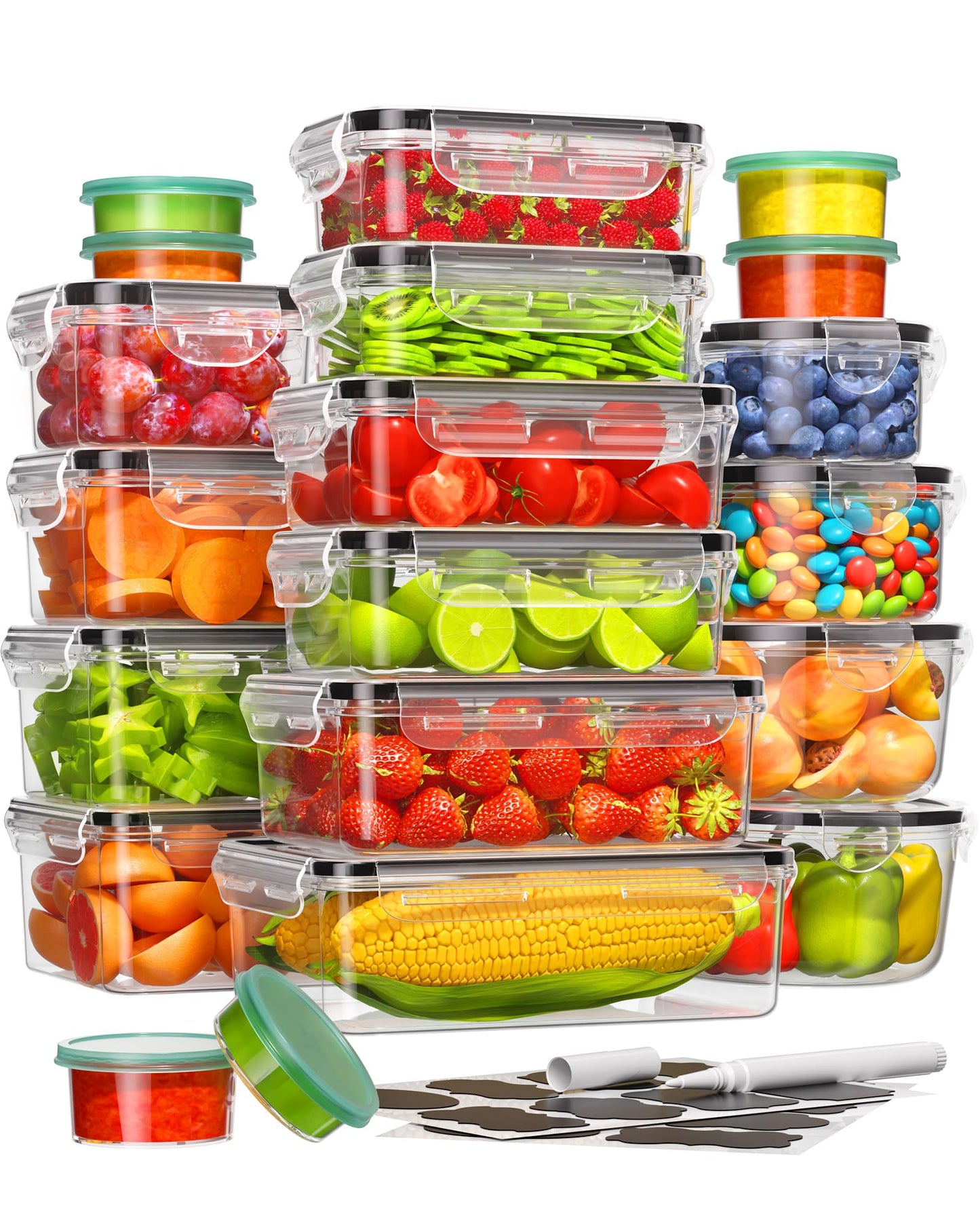 Food Storage Containers Set for Kitchen Organization