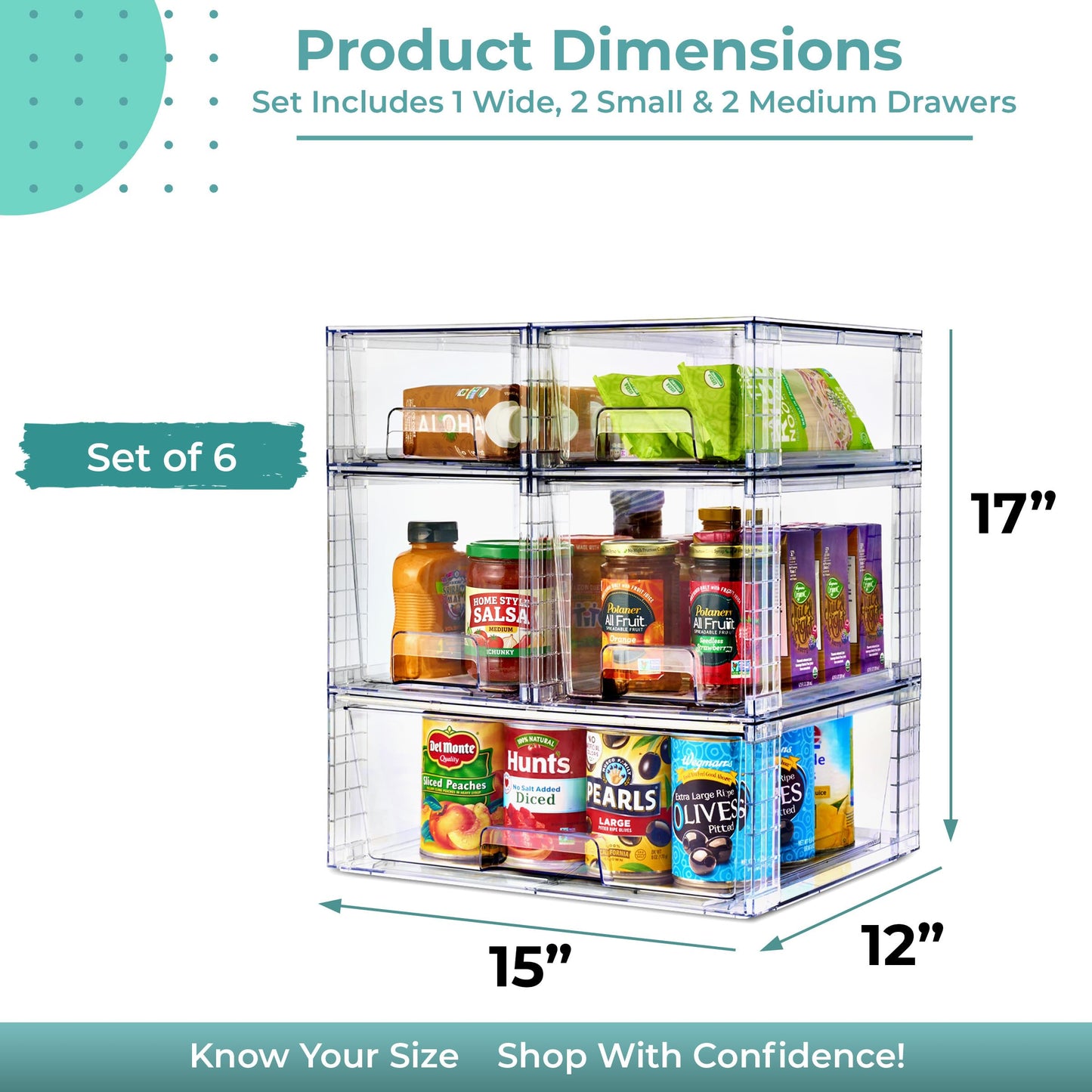 Stackable Clear Storage Drawers Organizer