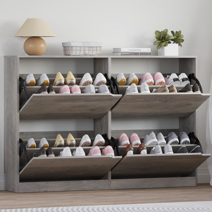 Wooden Shoe Cabinet with Flip Drawers