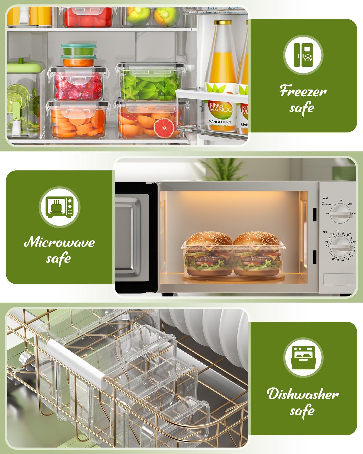 Food Storage Containers Set for Kitchen Organization