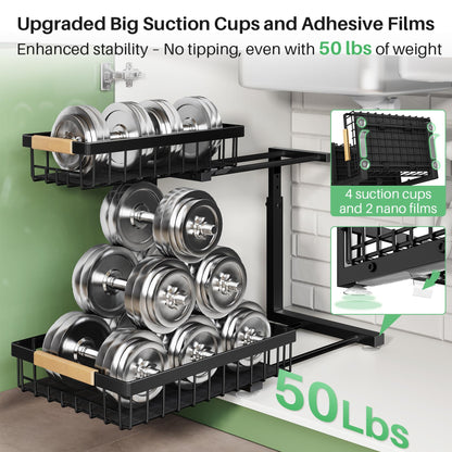 2-Tier Under Sink Organizer with Sliding Drawer