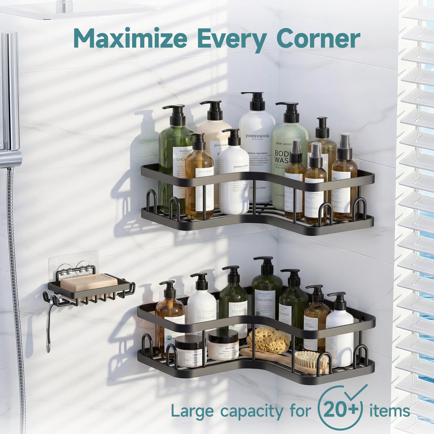 Veken corner shower caddy