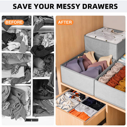 Clothing Drawer Organizer Bins with Dividers