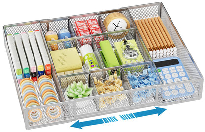 Expandable Drawer Organizer with Adjustable Compartments