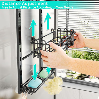 4 Tier Over Door Shower Caddy with Hooks