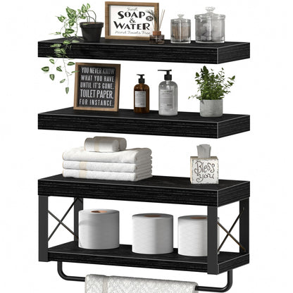 Floating Bathroom Shelves Over Toilet Storage