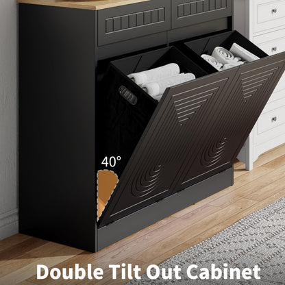 Double Tilt Out Laundry Hamper Cabinet