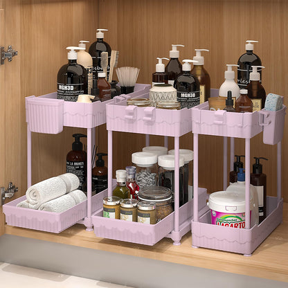 2-Tier Under Sink Organizer with Sliding Drawers