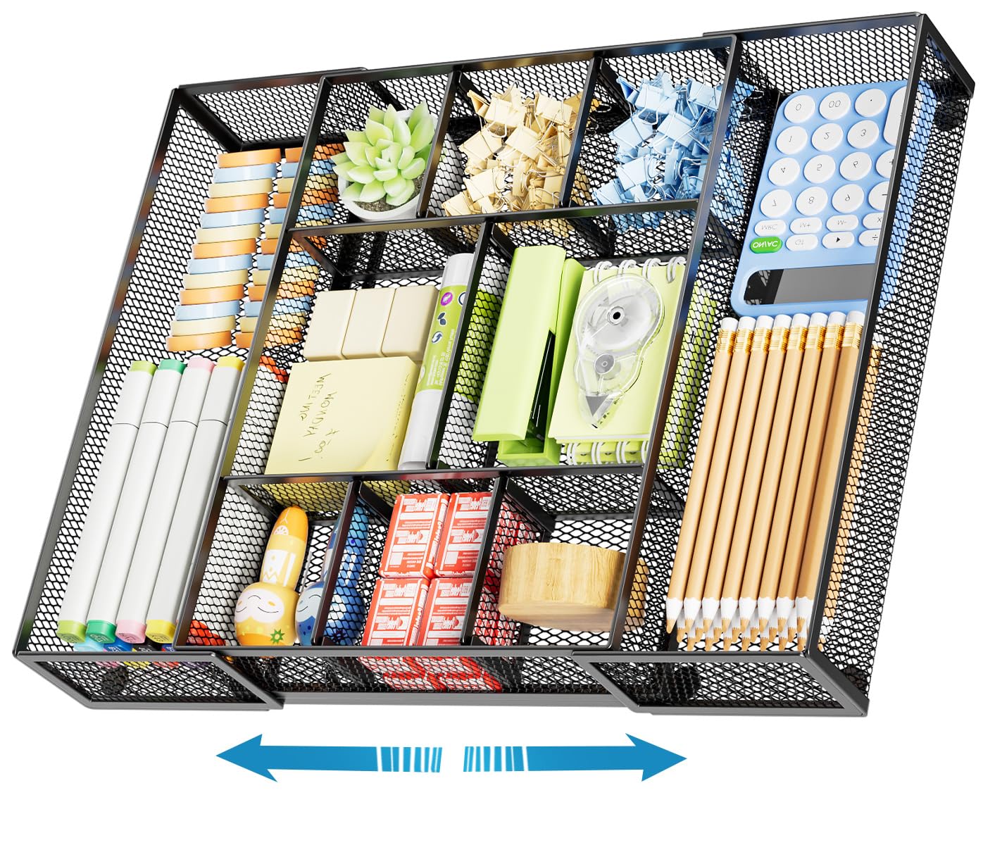 Expandable Drawer Organizer with Adjustable Compartments