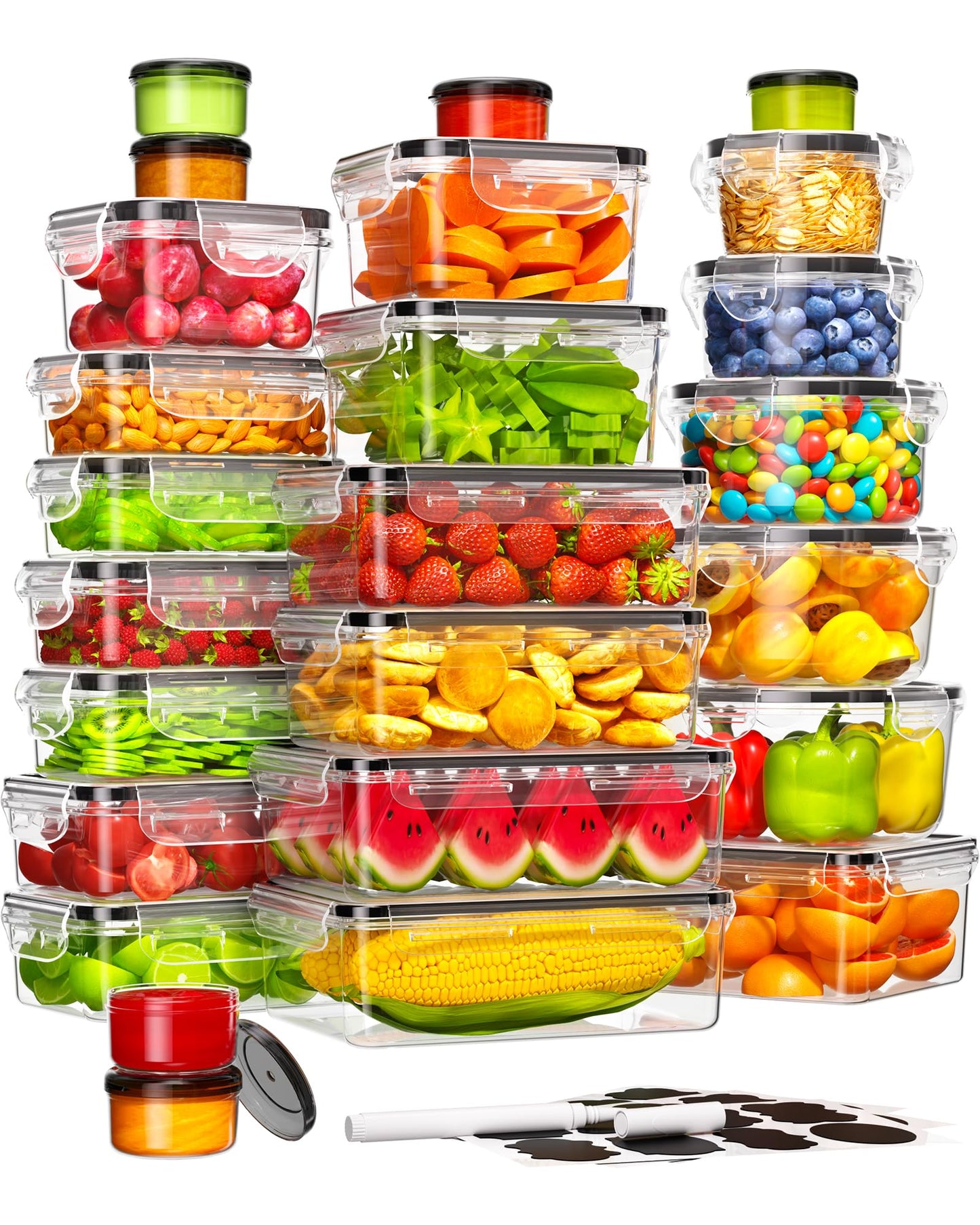 Food Storage Containers Set for Kitchen Organization