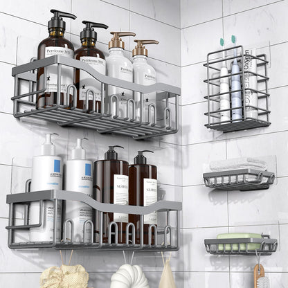 Adhesive Stainless Steel Shower Caddy Organizer