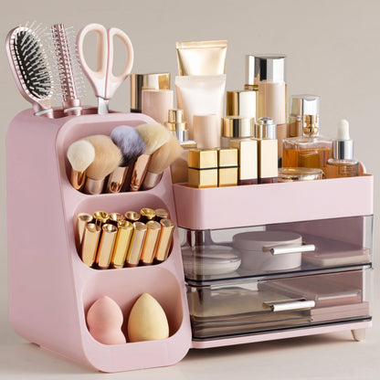 Makeup Organizer with Brush Holder for Vanity