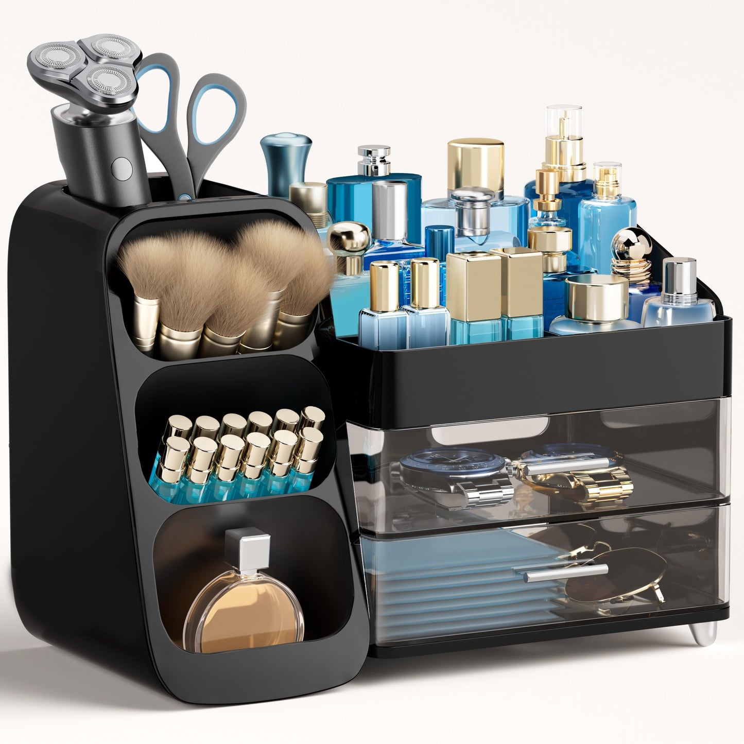 Makeup Organizer with Brush Holder for Vanity