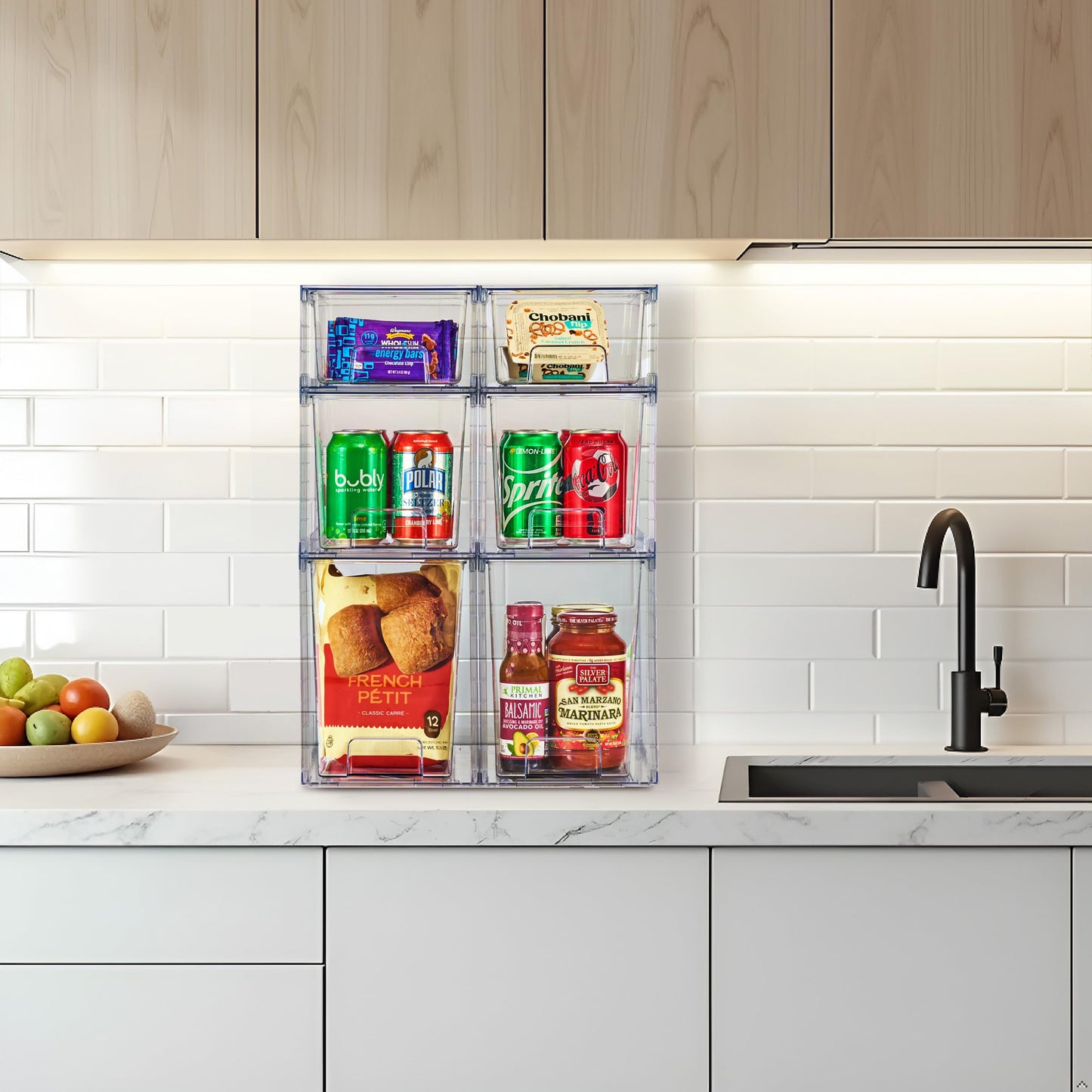 Stackable Clear Storage Drawers Organizer